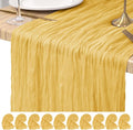 Pesonlook Cheesecloth Table Runner Gold, 10 Pack 17.7x108 inch, Long | Rustic by Pesonlook