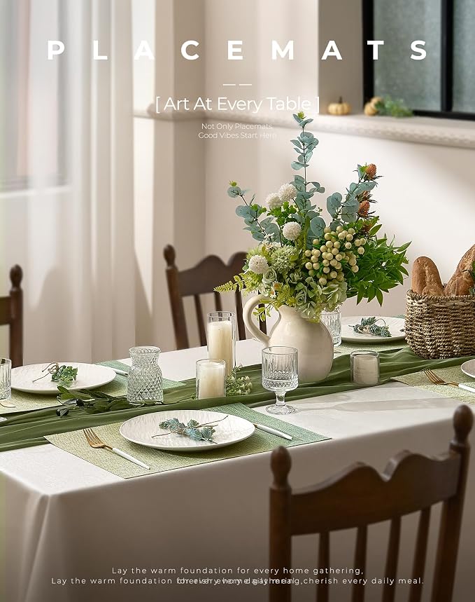 Leetaltree Gradient Green Woven Placemats Set of 24 - Image 2
