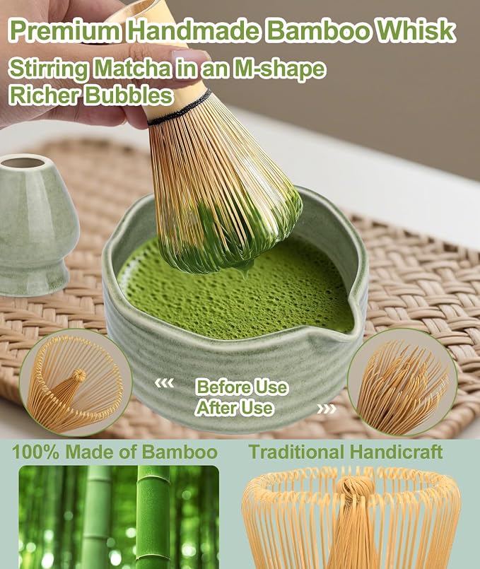 JBER Matcha Whisk Set, Whisk 100 Prongs, Sifter - Image 4