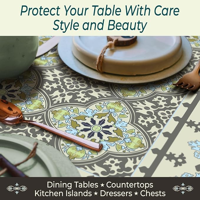 Heat Resistant Table Runner, 39 x 12 Inch -Victoria Design | Protects - Image 3