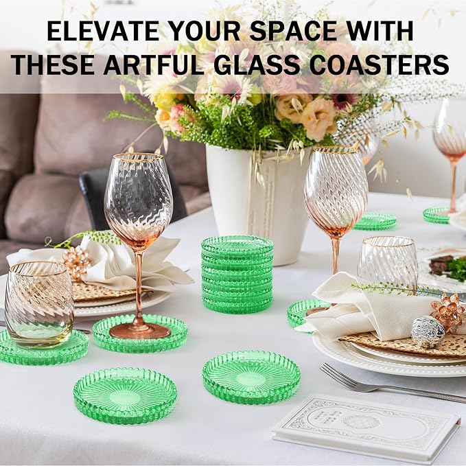 Modern Clear Glass Coasters Set of 6, Cute Coasters Table Mats - Image 3