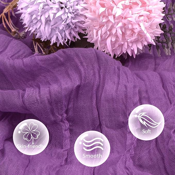 12 Pack Purple Cheesecloth Table Runner 35 x 120 Inch | Boho Gauze Cheese Cloth - Image 4