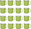 Set of 16 Ceramic Campfire Mugs – 15 Oz, Lime – Coffee & Tea Cups by GiftsbyDesign