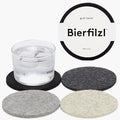 Graf Lantz - Bierfilzl Merino Wool Round Coasters Set of 4 - Noir (4" Circles) - Absorbs 30% of Weight - German Wool - Heat Resistant, Sustainable, & Reusable - Home Decor & Coffee Table Decor