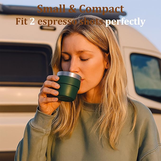Zenbo 4 oz Espresso/Coffee Cups, Ceramic-Lined Double Wall Vacuum Insulated - Image 3