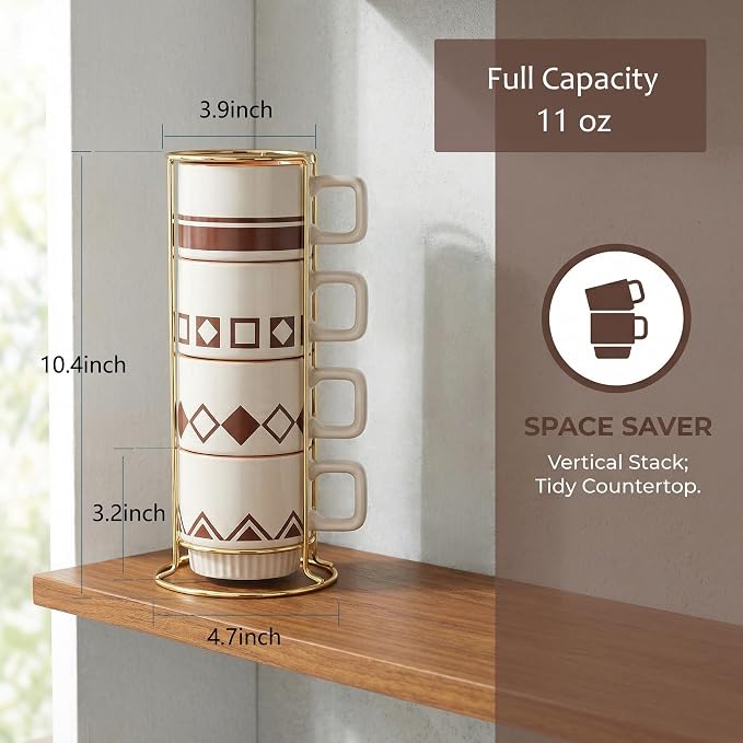 Stackable Coffee Mug Sets of 4 - Image 3