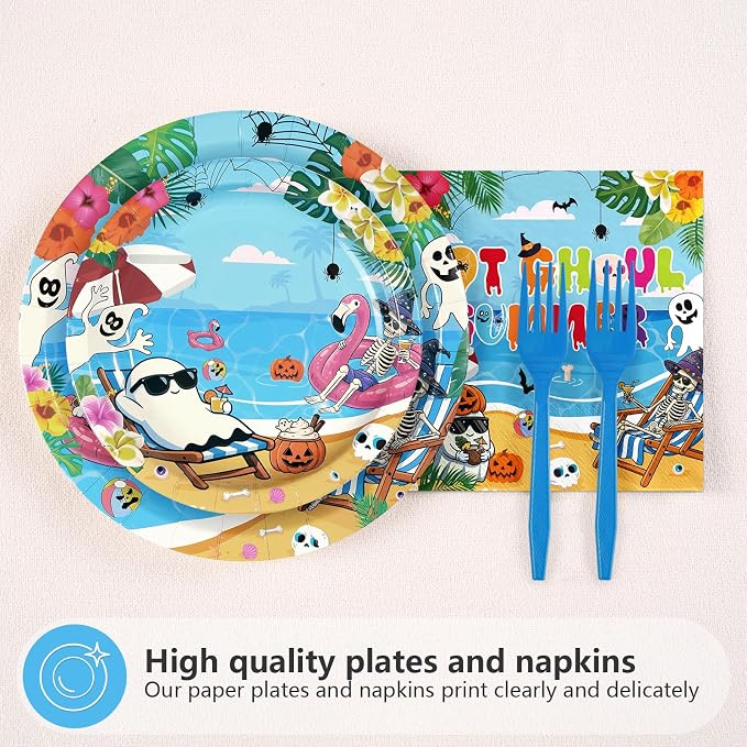 96Pcs Summer Halloween Party Decorations, Serves 24 | Halloween in Summer - Image 2