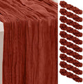 10 Pack Terracotta Christmas Cheesecloth Table Runner 35x120 Inch 10Ft Rustic by SuBleer