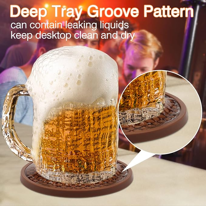 3 Pack Silicone Coasters for Drinks, Thickened Coaster - Image 5
