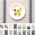 Placemats Set of 8 Vinyl/Plastic Woven Place Mats for Kitchen Table Indoor/Outdoor Washable Placemat Wipeable Dining Table Mats (Khaki Blue,8)