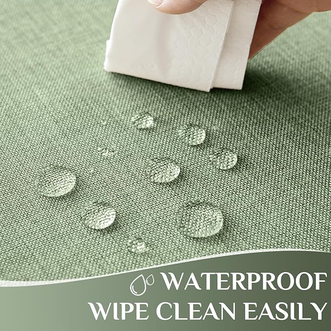 Softalker Rectangle Tablecloth 60 x 104 Inch Sage Green Spring Tablecloths Linen Textured Stain and Wrinkle Resistant Decorative Dining Table Cover for Summer Outdoor, Tea Party, Birthday, Coffee