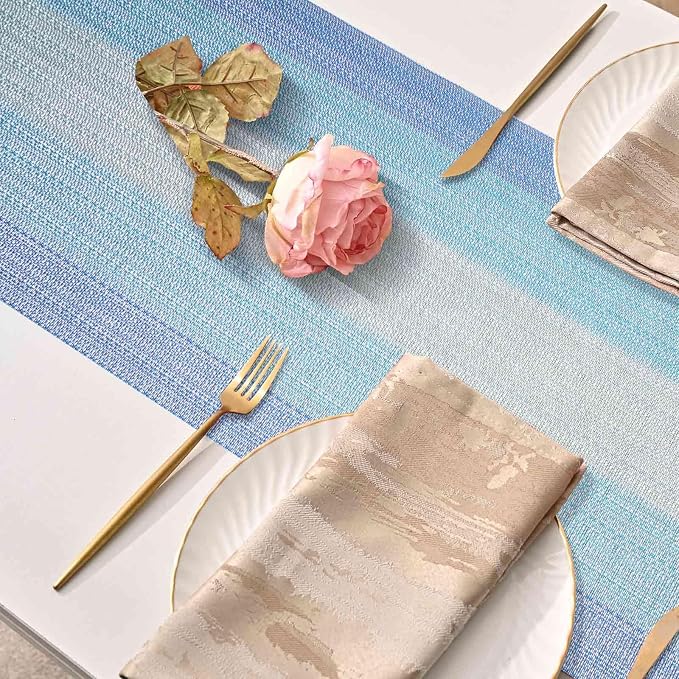 GIVERARE Table Runner, 12x108 in Heat-Resistant Woven Vinyl Long Tabletop - Image 4