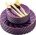 YOUBET 125PCS Clear Purple Plastic Plates by YOUBET