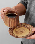 Ceramic Cup and Saucer Set, 11.5 oz Coffee Cups by bwszrosamatchawhiskset