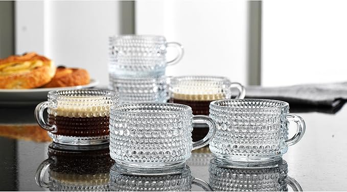 Glaver's Espresso Cups, Small 3 oz Set of 6 Shot Glasses Coffee Espresso Mugs - Image 2
