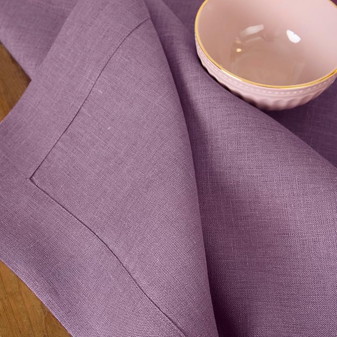 Solino Home Linen Placemats Set of 4 - Mulberry Placemats 14 x 19 Inch - 100% Pure Linen Table Place Mats for Valentines, Spring, Easter - Fete