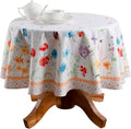 Maison d' Hermine Table Cloth Round Table 100% Cotton 63 Round Inches Tablecloth Reusable Decorative for Dining Room Farmhouse Home Valentines Day Decorations Spring Summer - Summer Whisper
