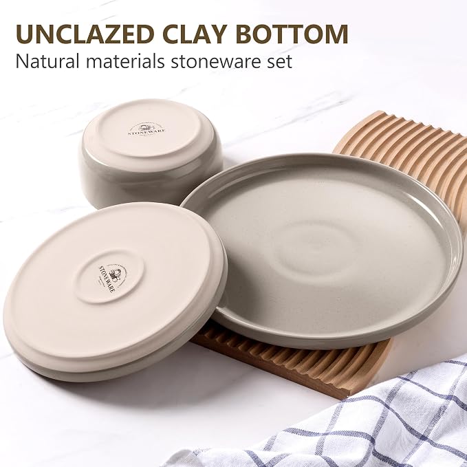 LIANYU Dinnerware Dishes Sets for 8, 24-Piece Stoneware Dinner Set, Ceramic - Image 2