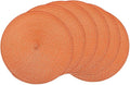 AHHFSMEI Round Braided Placemats 15 Inch Round Table Mats for Dining Tables Natural Woven Heat Resistant Place mats Set of 6 (Orange)