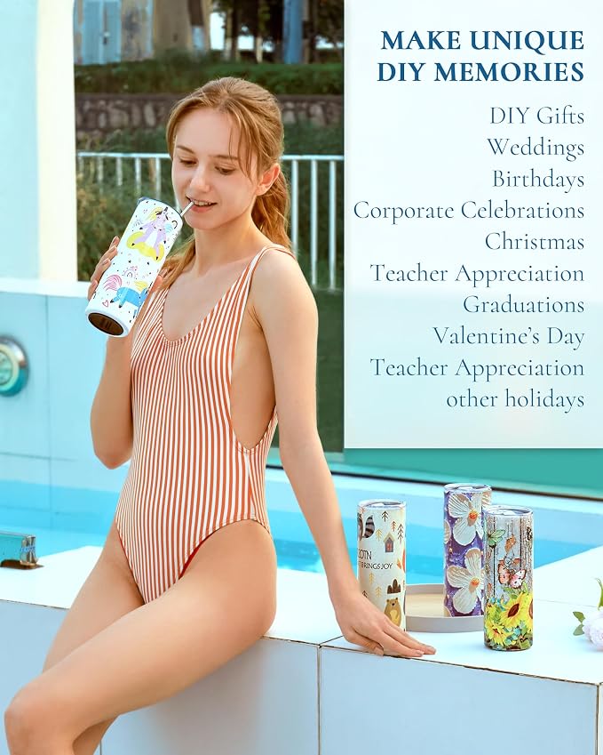 12 Pack 20oz Sublimation Tumbler Skinny Straight Bulk | Stainless Steel - Image 6