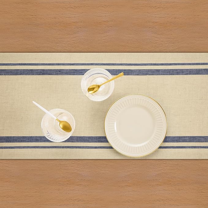 Solino Home 100% Linen Table Runner, 14 x 36 in, mitered corners | Pure Linen | - Image 4