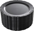 DaYammi 60PCS Black Plastic Plates, Heavy Duty Black Disposable Plates Premium 7.5 inch Dessert Cake Salad Appetizer Plate Hard Plastic Plate Disposable for Party Wedding