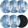 Abstract Blue Coasters Set of 6, Absorbent Coasters by Unknown