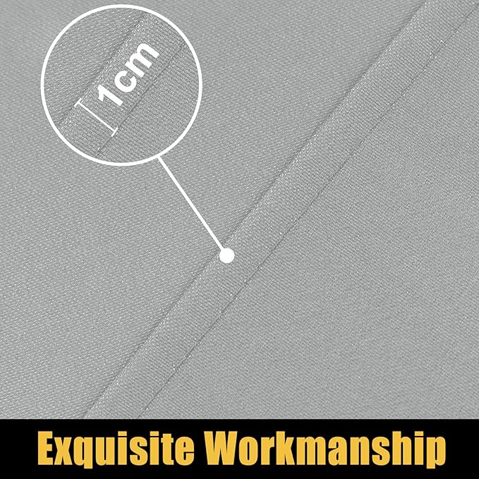 Smiry Rectangle Picnic Table Cloth, Waterproof Elastic Fitted Tablecloths for 8 Foot Tables, Washable Polyester Table Cover for Camping, Outdoor and Indoor (Light Grey, 30"x96")