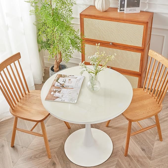 Warmstar Clear Table Protector 2mm Thick, Dia.46 Inch Round Table Cover Protector, Plastic Table Cover, Clear Desk Mat Desk Pad, Desk Protector Mat for Coffee Table, Writing Desk, Dining Room
