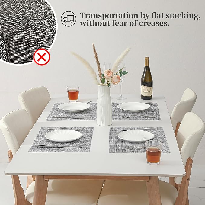 Leetaltree Linen Grey Placemats Set of 12 - Image 6