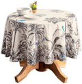 Maison d' Hermine Table Cloth Round Table 100% Cotton 69 Inches Fall Tablecloth Reusable Everyday Use for Thanksgiving Christmas Decorations Dining Farmhouse Party (Amazonia)