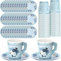Nuogo 200 Pcs Floral Paper Tea Cups and Saucers 7 oz Disposable Paper Teacups by Nuogo