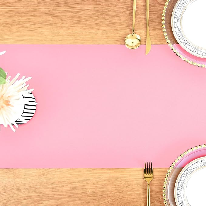 Wolkemer Farmhouse Pink Table Runner Dining Table Runners 60 Inches Long | - Image 8