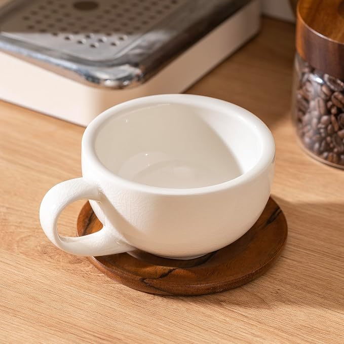 Crackle Glaze Ceramic Coffee Cup - Image 2