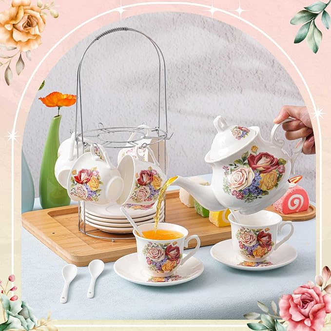 Zhehao 20 Pcs Porcelain Tea Set - Image 3