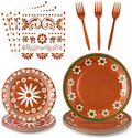 96Pcs Platos De Barro Mexicanos Cielito Lindo Terracotta Clay Party Plates by G1ngtar