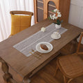 Gernaice 2PCS Boho Table Runner, Rustic Embroidered Cotton Linen Farmhouse by Gernaice