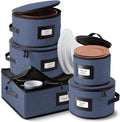 Fine China Storage Containers, 5 Piece Quilted Dish Storage Containers by HearthHarbor