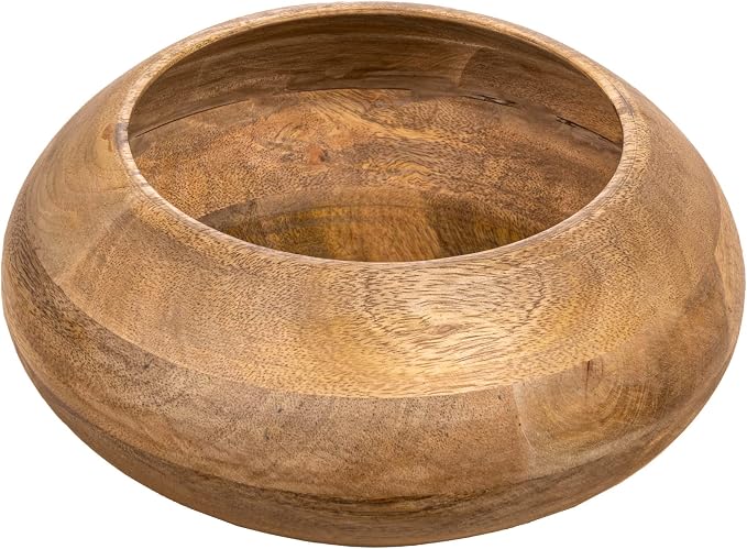 Bloomingville Modern Round Wood Bowl, Natural Finish by Bloomingville