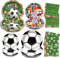 180pcs Soccer Plates and Napkins Party Supplies, Serves 60 | International by Osonm