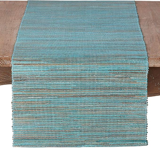 Saro Lifestyle Melaya Collection Shimmering Woven Nubby Table Runner by SaroLifestyle