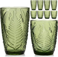 Green Drinking Glasses Set of 8 by QELVIO
