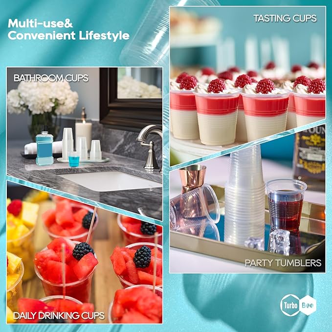 3oz Disposable Plastic Cups 500 Pack,Small Mouthwash Cups, Bulk Sample Tumblers for Home, School, Office, Parties, or Commercial Use