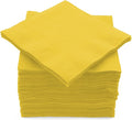 100 Pack Yellow Beverage Napkins, Big Party Pack, 2 Ply, Ideal for Wedding, Party, Birthday, Dinner, Lunch, Cocktails. (5” x 5”) by Amcrate