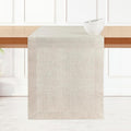 D'Moksha Homes Linen Table Runner 48 Inches - 100% Pure Linen Light Natural Table Runner 14 x 48 Inch for Coffee Tables, Dresser, Valentines, Spring, Easter - Machine Washable