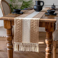 EMMTEEY Boho Table Runner with Tassels 108 Inches Long, Scratch & Heat Resistant by EMMTEEY