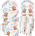 Funnymoom 250 Pcs Bear Gender Reveal Paper Plates and Napkins Party Supplies by Funnymoom