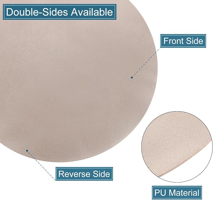 uxcell Round Faux Leather Coasters 4 Inch, Drink Coasters Suit - Image 3