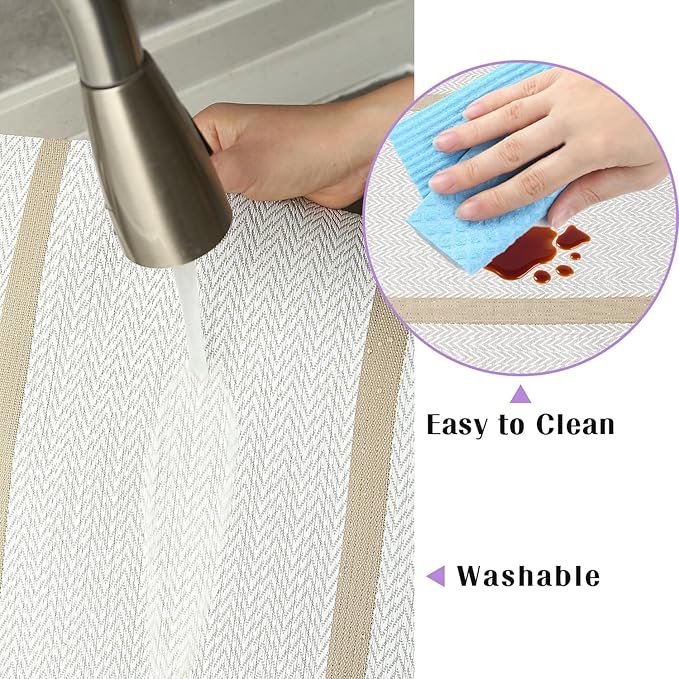 FAVE Placemats Set of 12 White Placemat Woven with Golden Thread Vinyl Placemats for Wedding, Banquet, Birthday, Party, Restaurant Decorations(White, 12"x18"-12PCS)