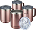 MEWAY 12oz Coffee Mug With Handle 4 Pack Bulk, Stainless Steel Insulated Travel by MEWAY